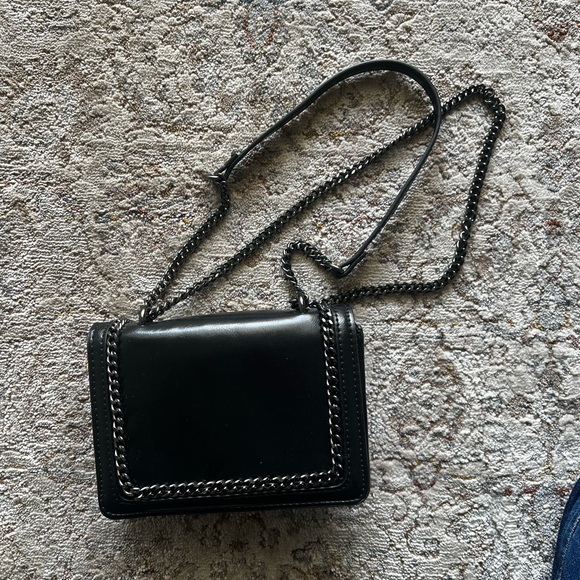 Zara Mini Crossbody Bag with Chain Detail - Black - Picture 4 of 8